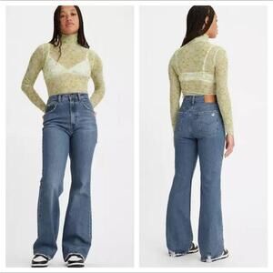 NEW Levi’s 70s High Rise Flare Jeans 28 Sonoma Step Wash